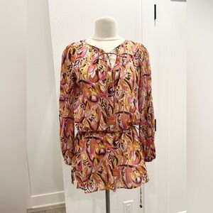 Vibrant Pink and Orange Women's Blouse